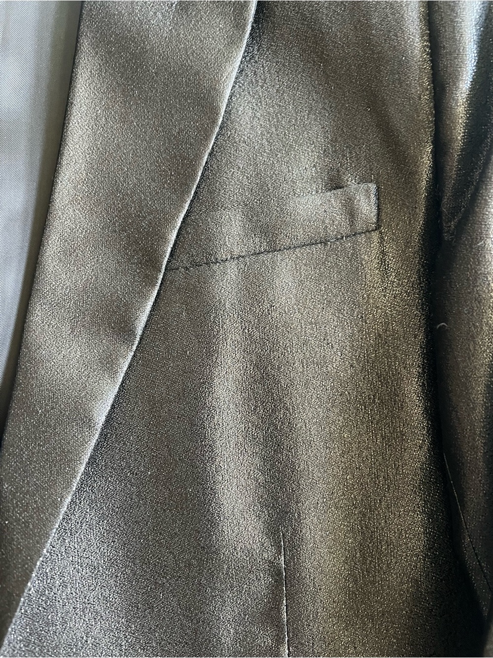 Victoria Beckham sz 8 NWOT Black Shimmery Single-Button Blazer - Picture 13 of 15